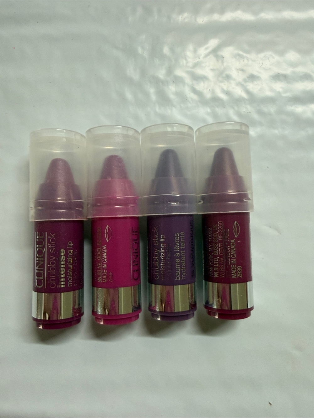 Clinique Chubby Stick Lip Balms in Rose, Fuchsia & Plum Tones travel sample size